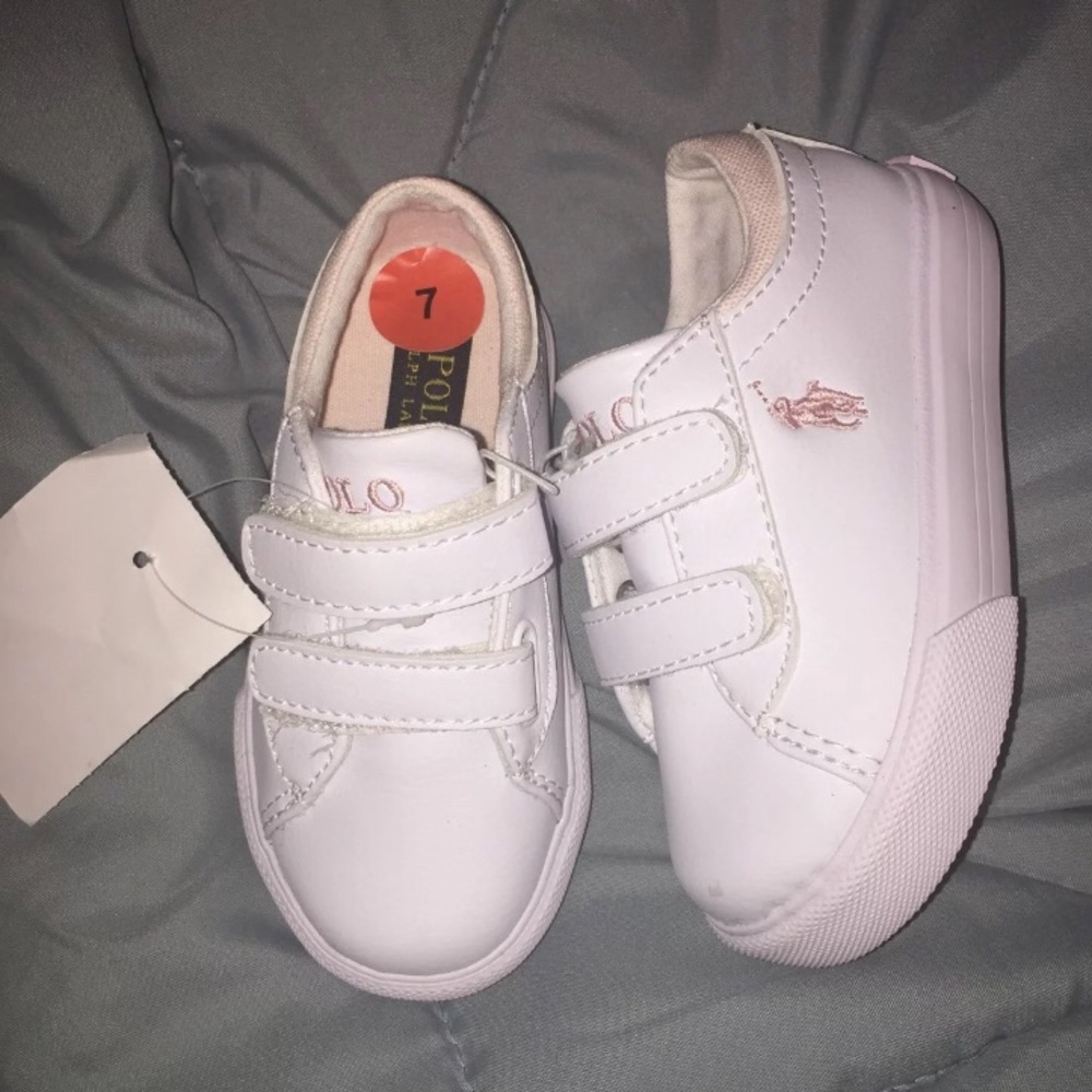 🆕 Pink & White Ralph Lauren Polo Sneakers